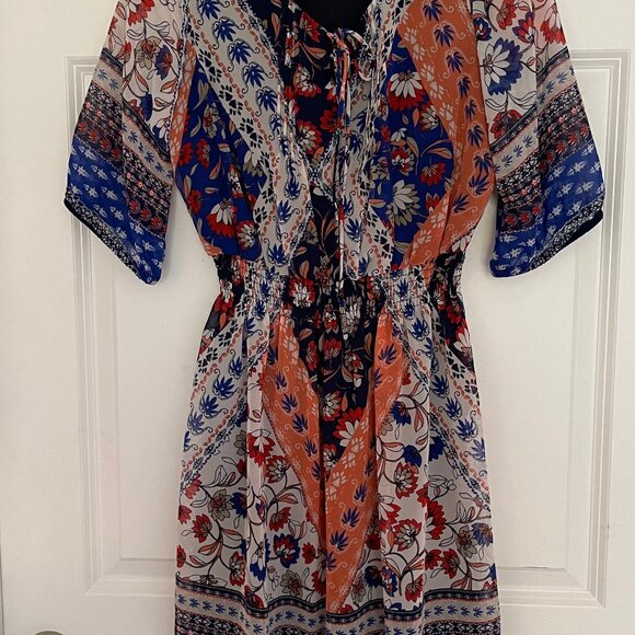1	En Focus boho patterned mini dress 	size 6	used no damage - Picture 3 of 4
